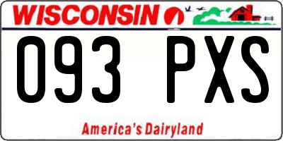WI license plate 093PXS