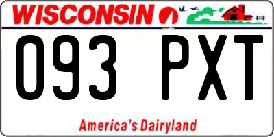 WI license plate 093PXT