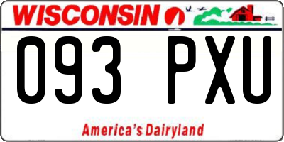 WI license plate 093PXU