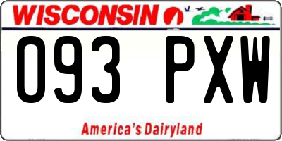 WI license plate 093PXW