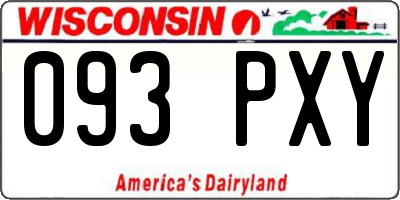 WI license plate 093PXY