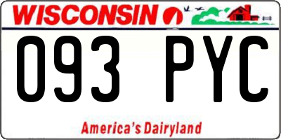 WI license plate 093PYC