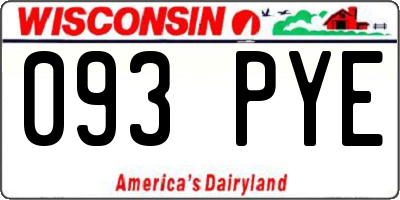 WI license plate 093PYE