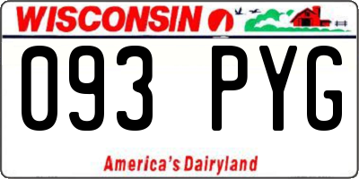 WI license plate 093PYG