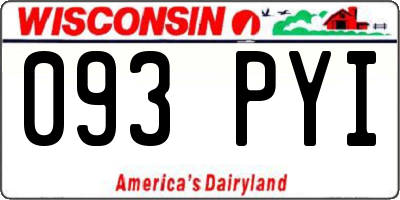 WI license plate 093PYI