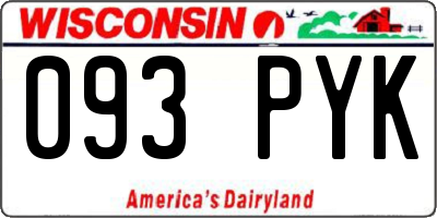 WI license plate 093PYK