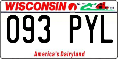 WI license plate 093PYL