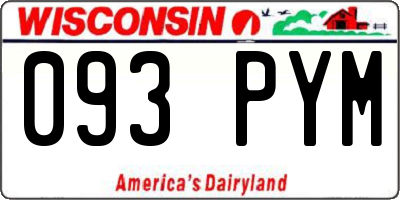 WI license plate 093PYM
