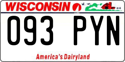 WI license plate 093PYN