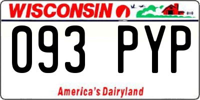 WI license plate 093PYP