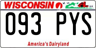 WI license plate 093PYS