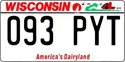 WI license plate 093PYT