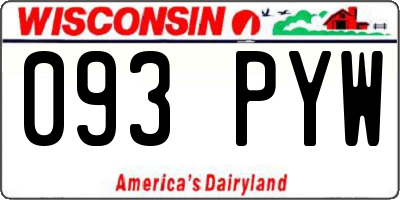 WI license plate 093PYW