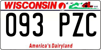 WI license plate 093PZC