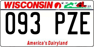 WI license plate 093PZE