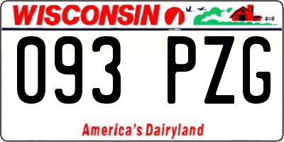 WI license plate 093PZG