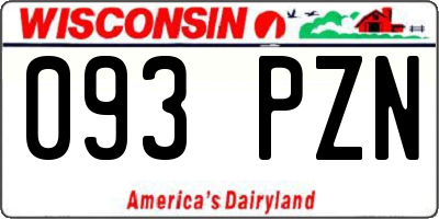 WI license plate 093PZN