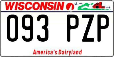 WI license plate 093PZP