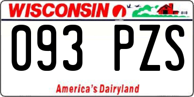 WI license plate 093PZS