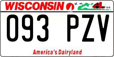 WI license plate 093PZV