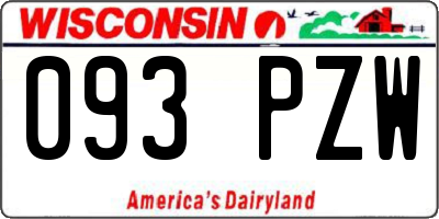 WI license plate 093PZW
