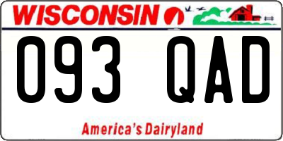 WI license plate 093QAD