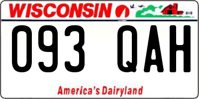 WI license plate 093QAH