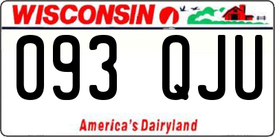 WI license plate 093QJU