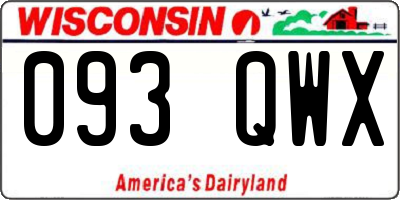 WI license plate 093QWX