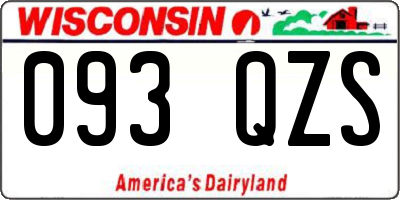 WI license plate 093QZS