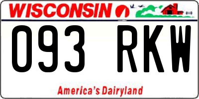 WI license plate 093RKW
