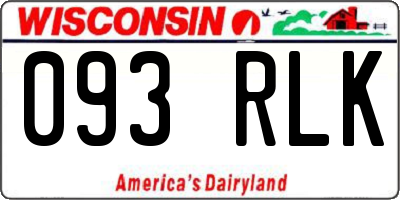 WI license plate 093RLK