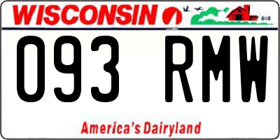 WI license plate 093RMW