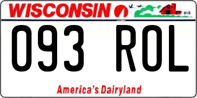 WI license plate 093ROL