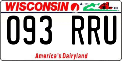 WI license plate 093RRU
