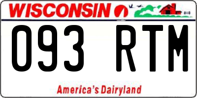 WI license plate 093RTM