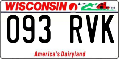 WI license plate 093RVK
