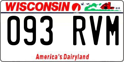 WI license plate 093RVM