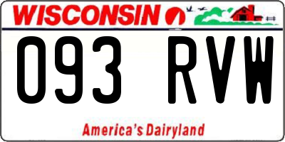 WI license plate 093RVW