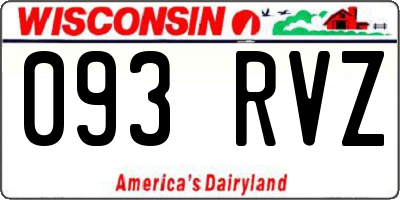 WI license plate 093RVZ