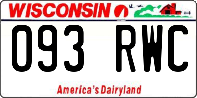 WI license plate 093RWC