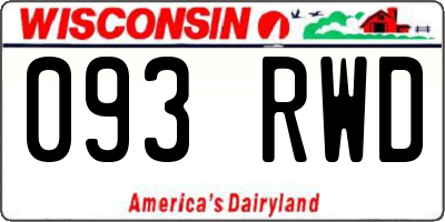 WI license plate 093RWD