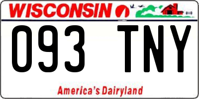 WI license plate 093TNY