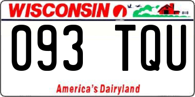 WI license plate 093TQU
