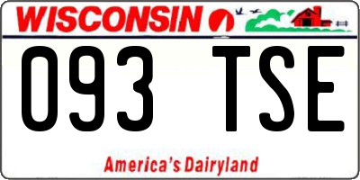 WI license plate 093TSE