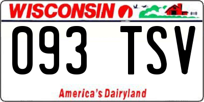 WI license plate 093TSV