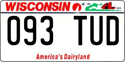 WI license plate 093TUD