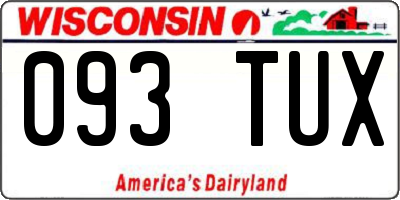 WI license plate 093TUX