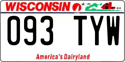 WI license plate 093TYW