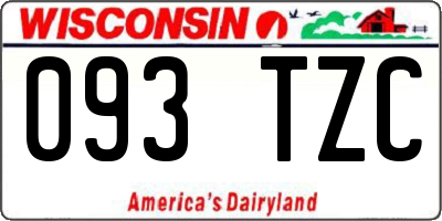 WI license plate 093TZC